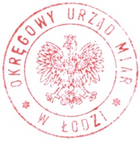 Pieczęć z orłem Okręgowego Urzędu Miar w Łodzi